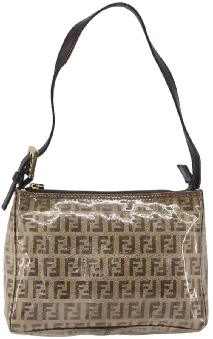 Fendi Fendi Vintage Shoulder Bag Zucca Canvas Small Beige