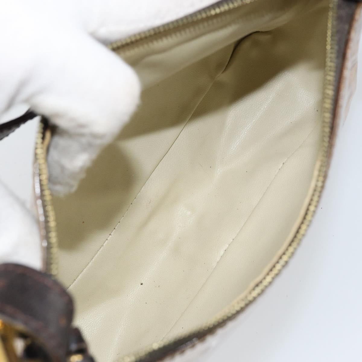 Fendi Fendi Vintage Shoulder Bag Zucca Canvas Small Beige