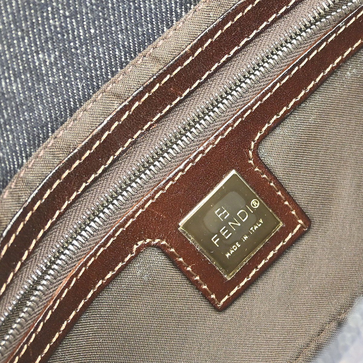 Fendi Fendi Vintage Shoulder Bag Denim Navy