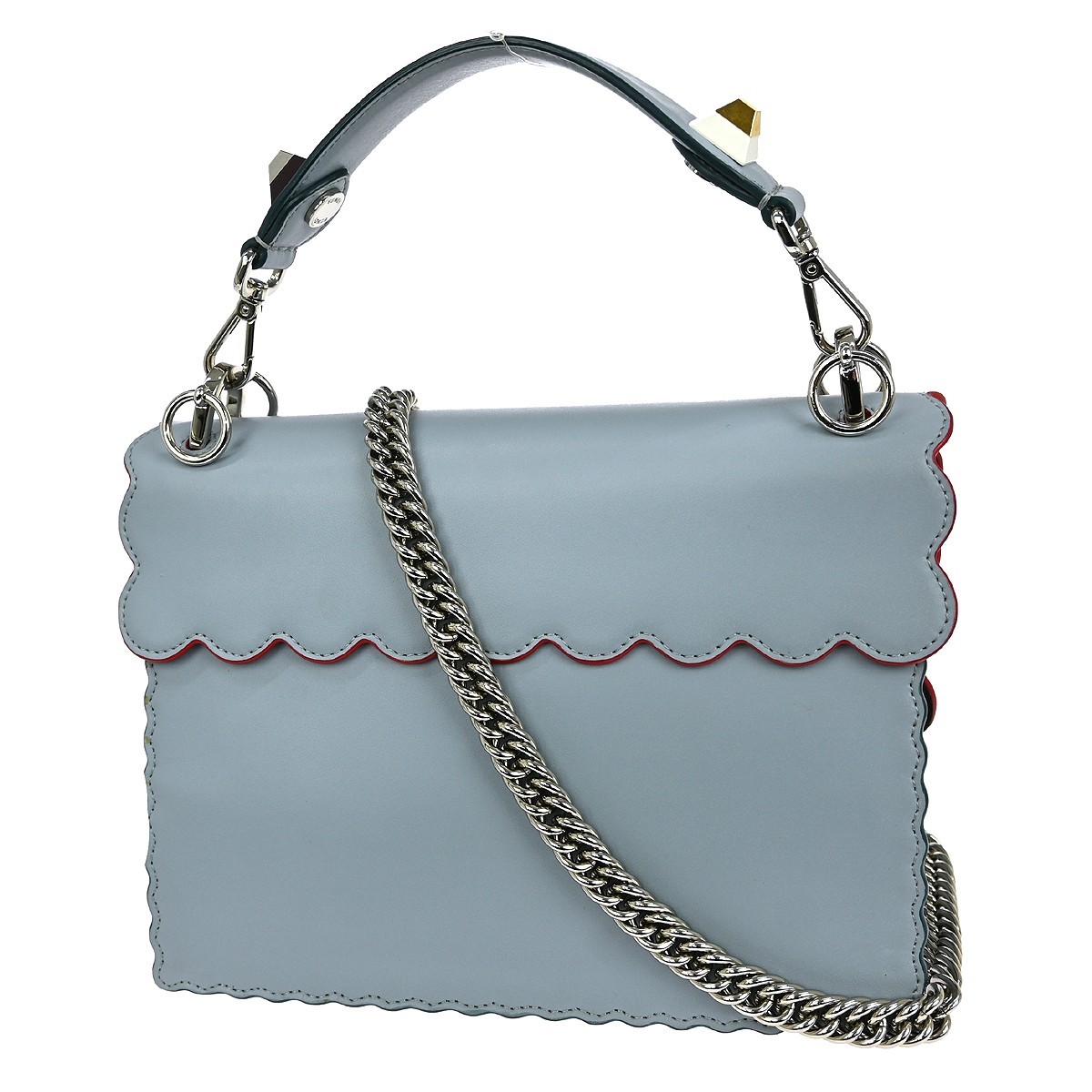 Fendi Fendi Flowerland Kan I Bag Embellished Leather Medium Blauw