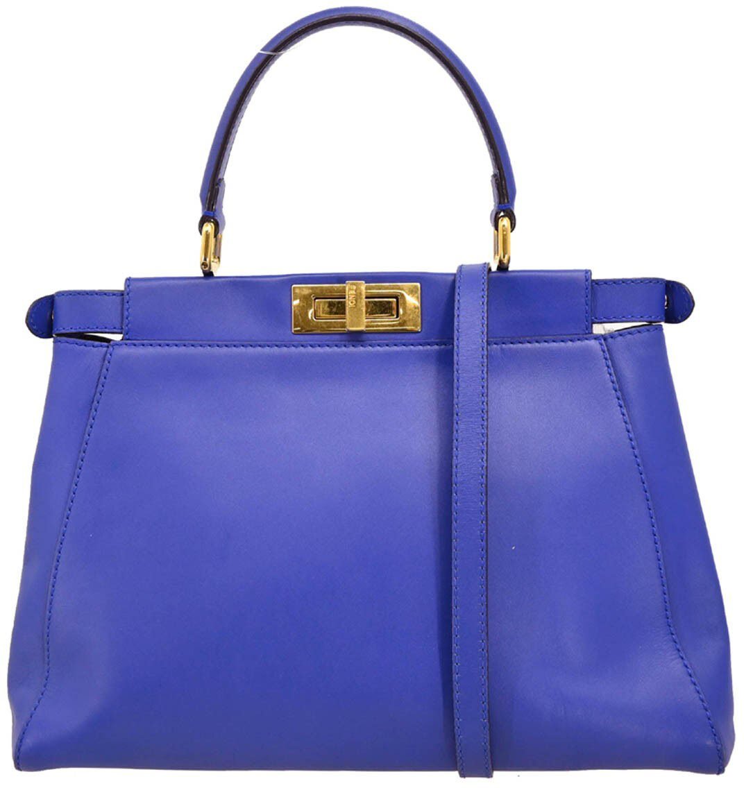 Fendi Fendi Peekaboo Bag Soft Leather Regular Blauw