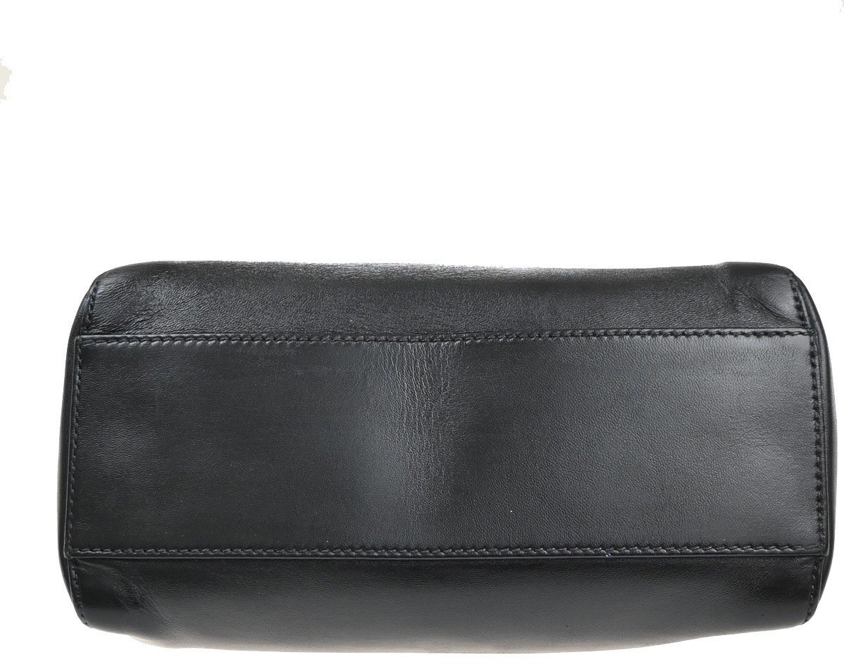 Fendi Fendi FENDI Peekaboo logo cuir leather mini Zwart