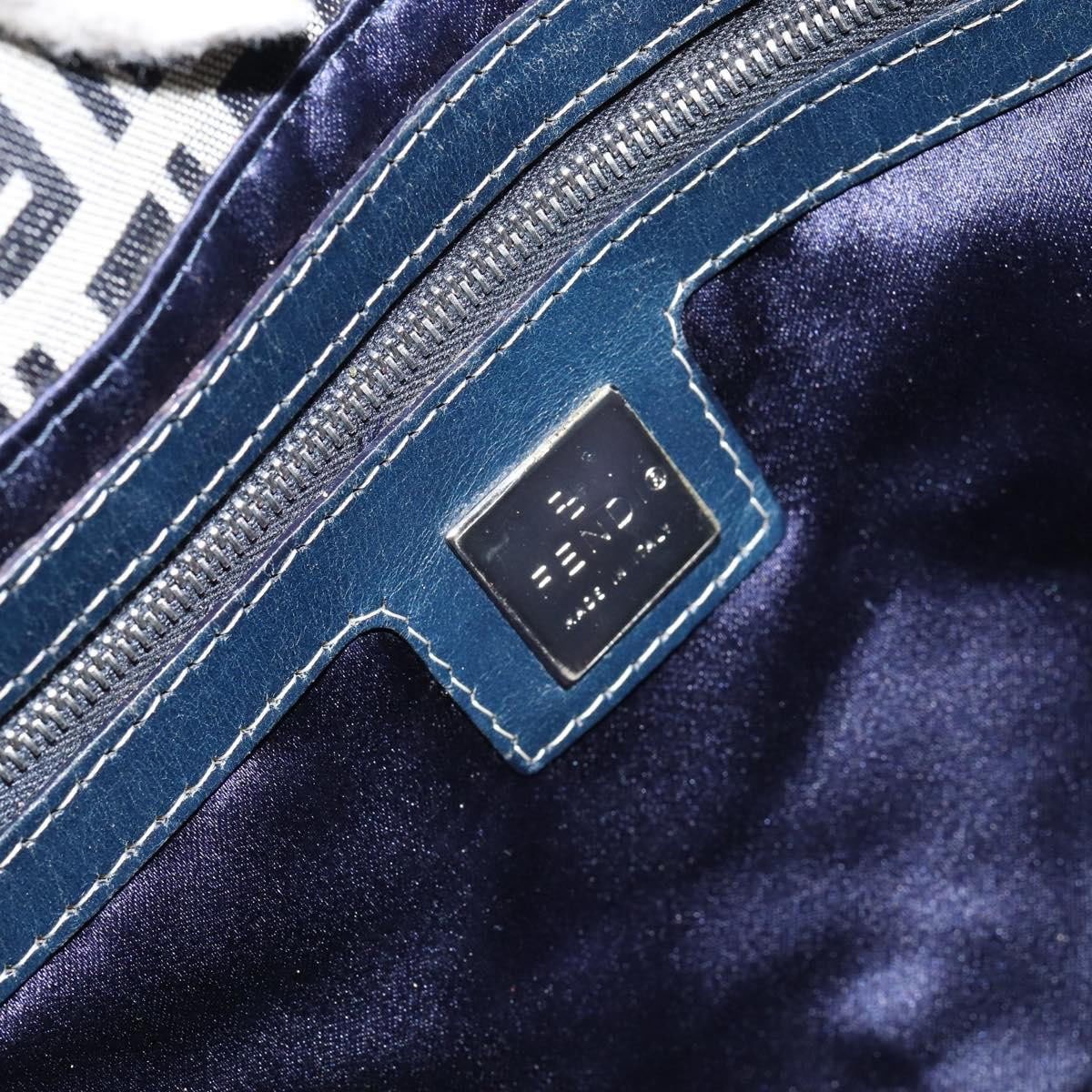 Fendi Fendi Vintage Hobo Zucchino Canvas Mini Navy