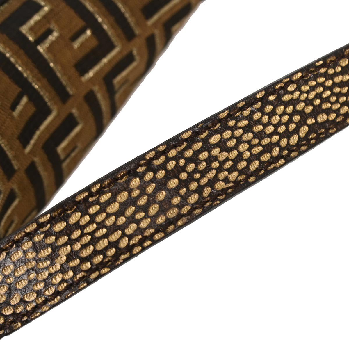 Fendi Fendi Baguette Bag Embroidered Leather Bruin