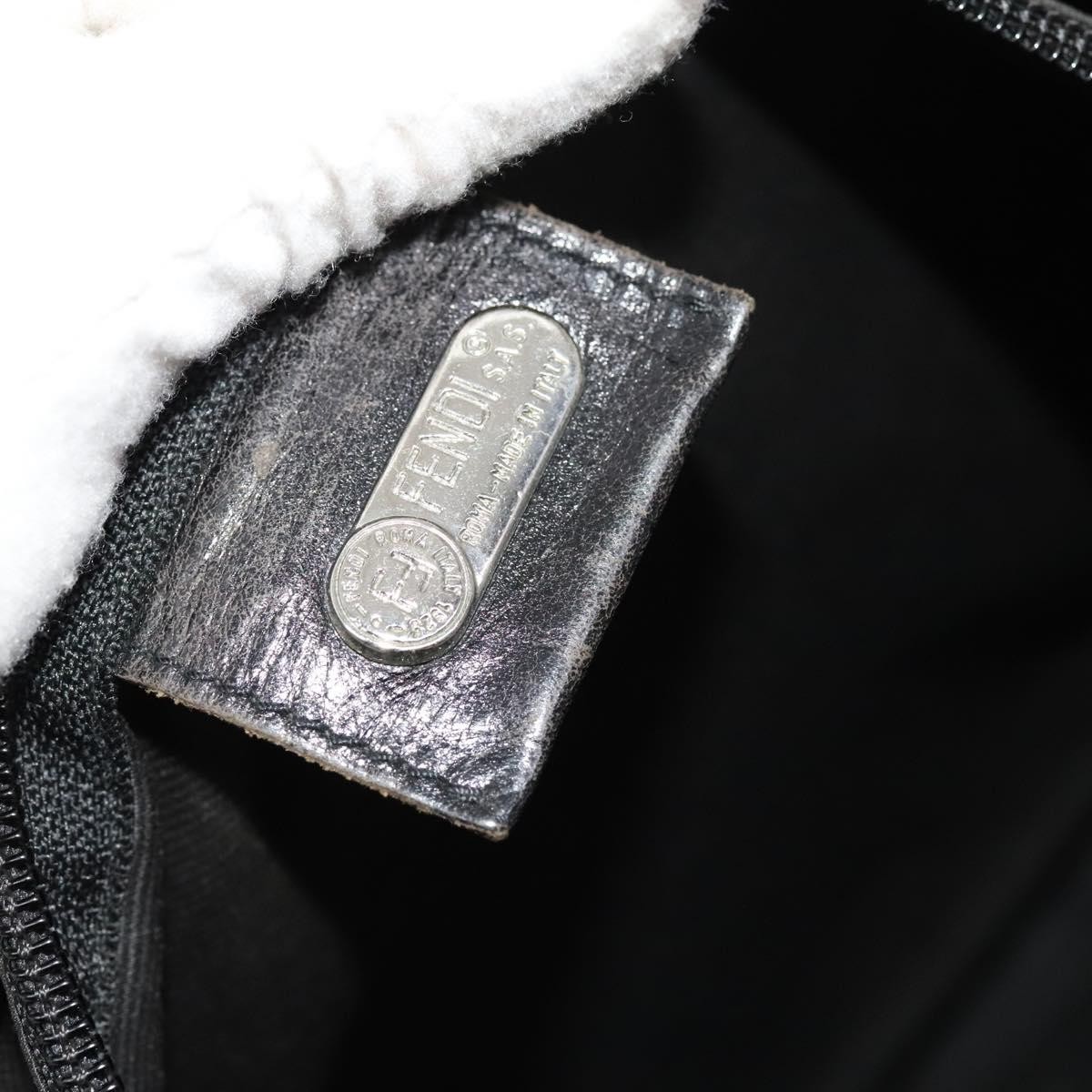 Fendi Fendi Vintage Double Buckle Flap Shoulder Bag Nylon Zwart