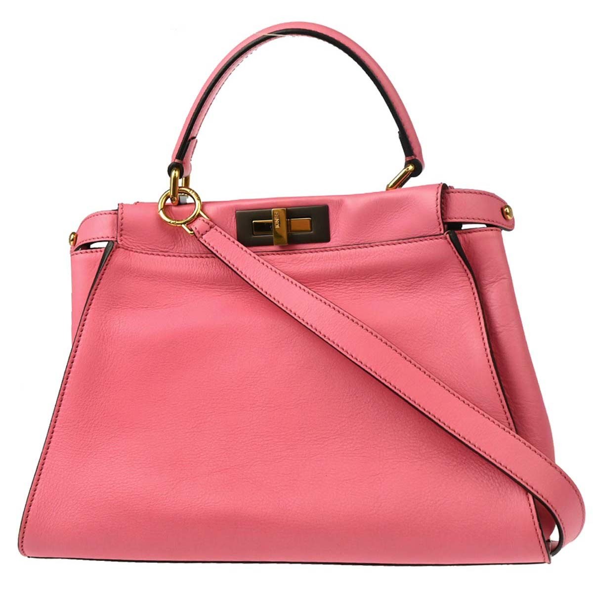 Fendi Fendi Peekaboo Essential Bag Leather Medium Roze