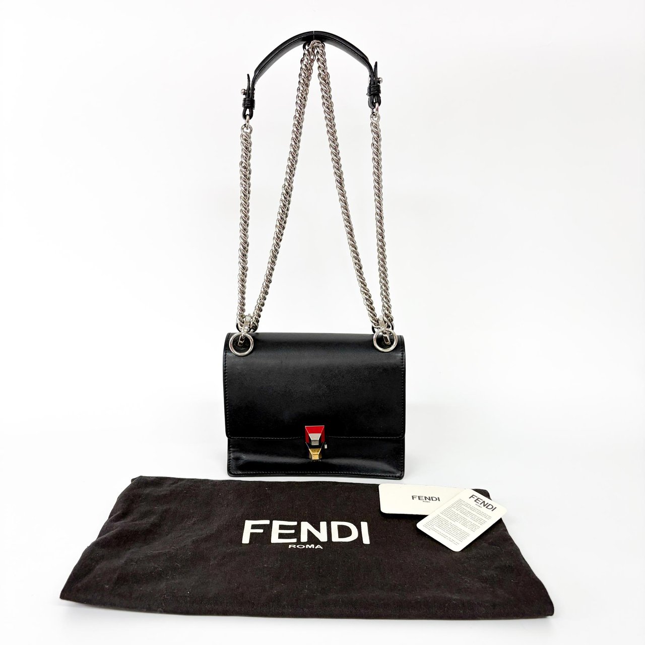 Fendi Fendi Kan I Bag Leather Small Zwart