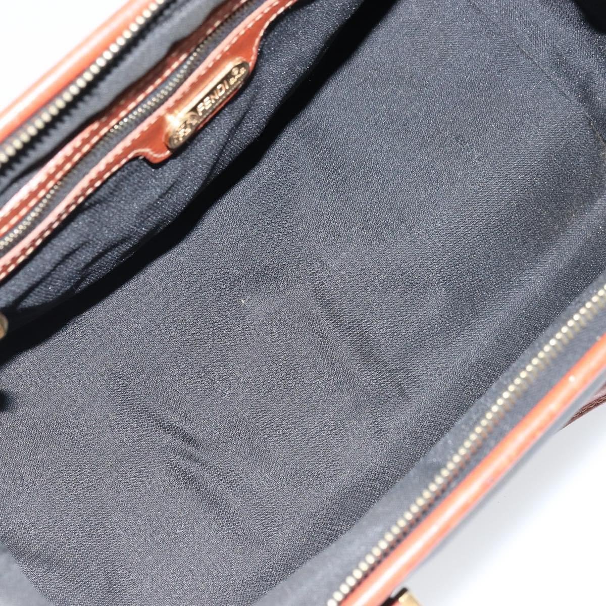Fendi Vintage Pequin Convertible Boston Bag Coated Canvas Mini Bruin