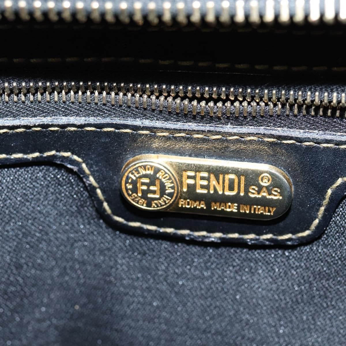 Fendi Fendi Vintage Pequin Boston Bag Coated Canvas Mini Bruin