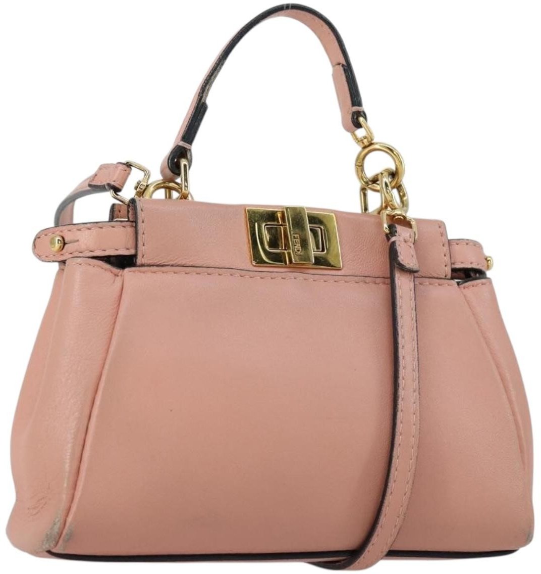 Fendi Fendi Peekaboo Bag Leather Micro Roze