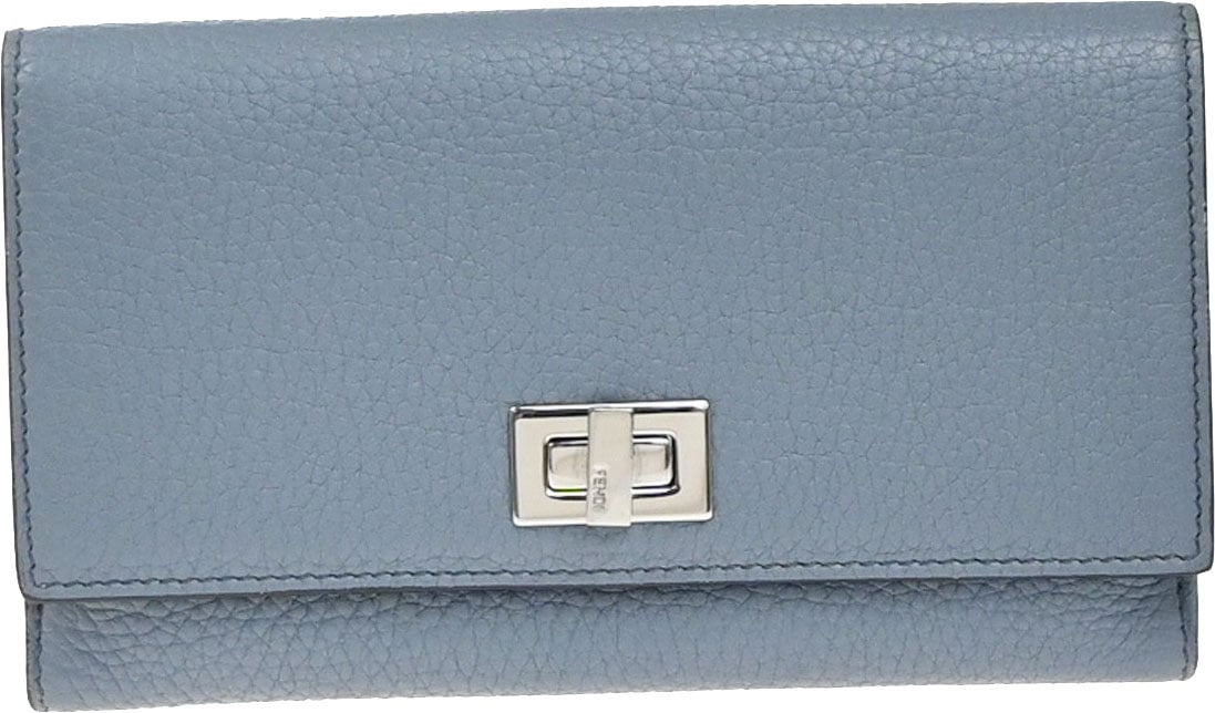 Fendi Peekaboo Leather Long Blauw