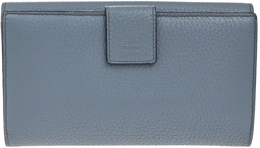 Fendi Peekaboo Leather Long Blauw