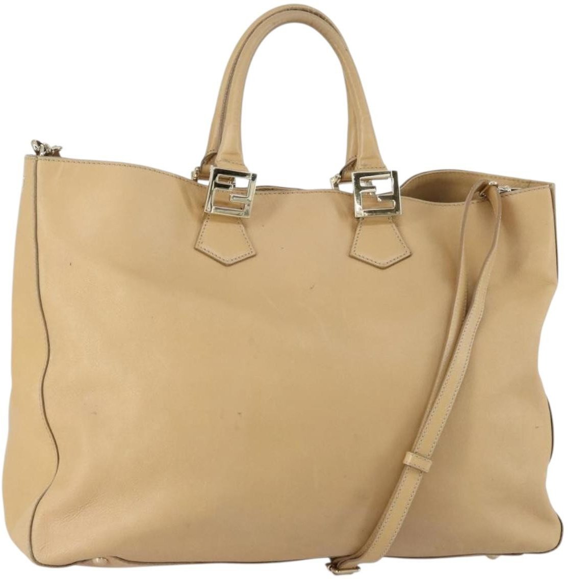 Fendi Fendi Twins Tote Leather Large Beige
