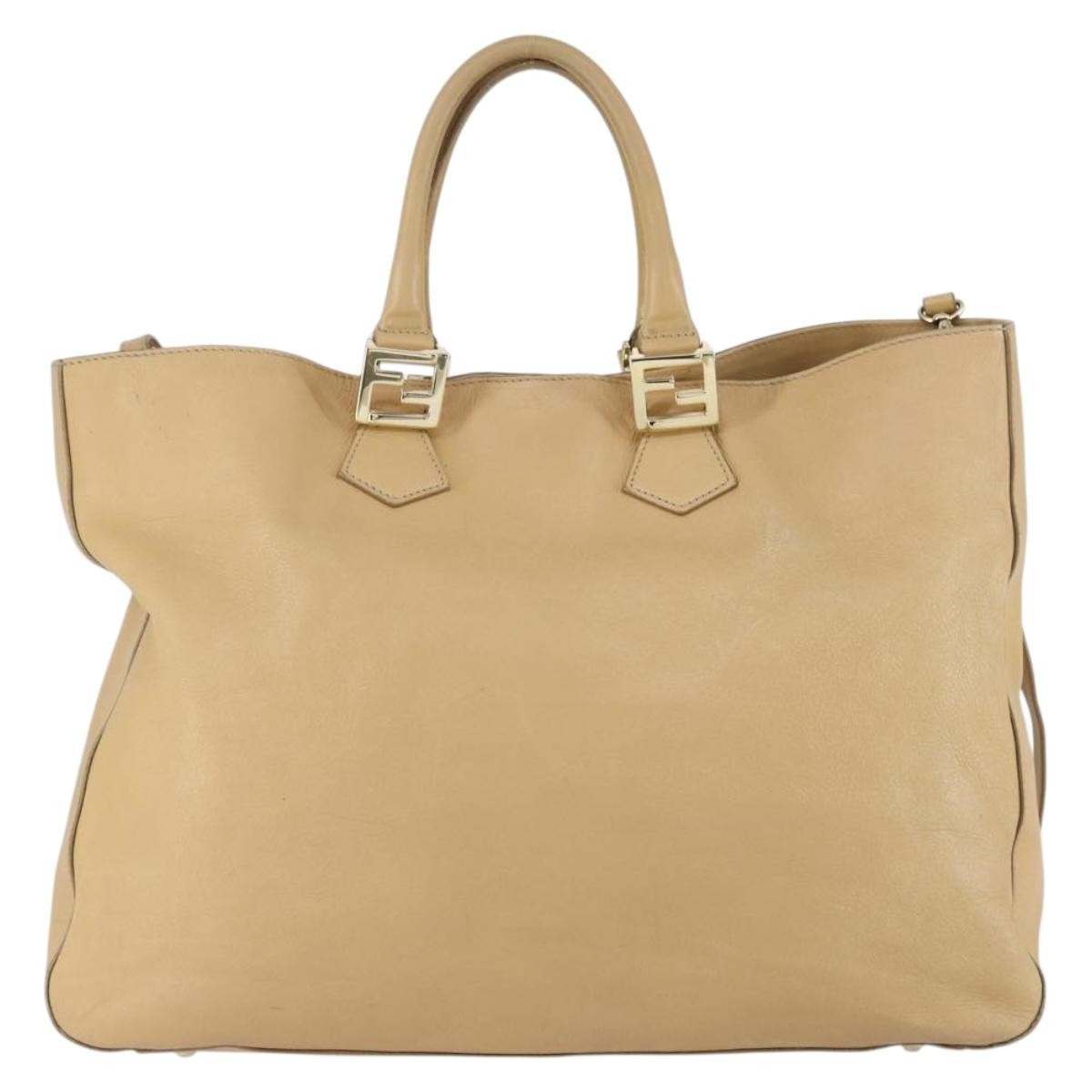 Fendi Fendi Twins Tote Leather Large Beige