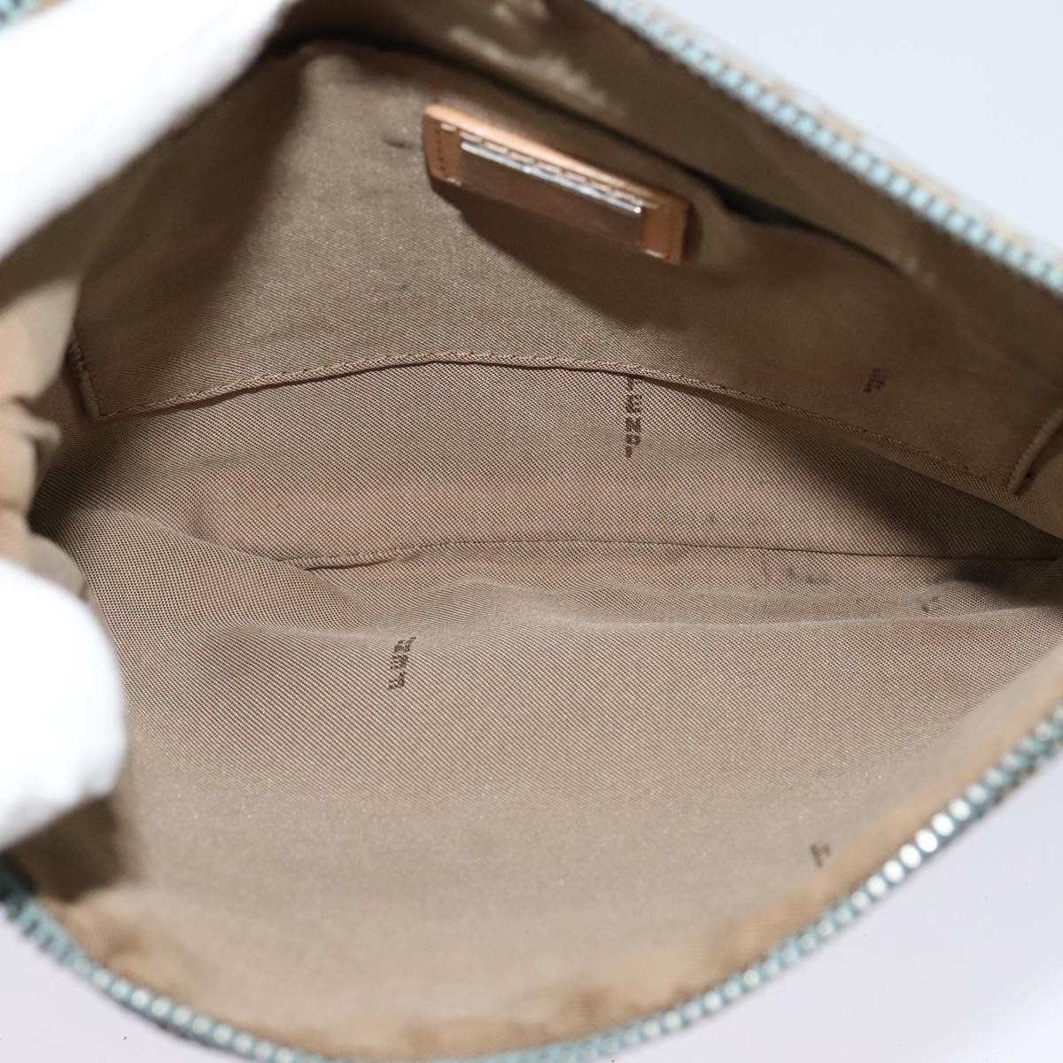 Fendi Fendi Vintage Flat Crossbody Bag Zucchino Canvas Mini Blauw