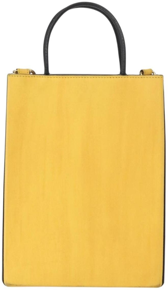 Fendi Fendi Pack Shopping Tote Leather Small Geel