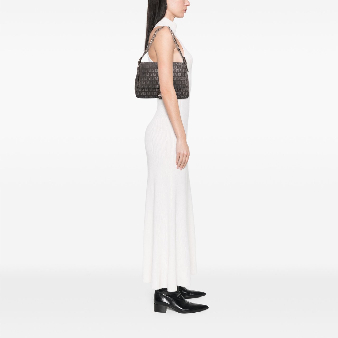 Fendi Zucchino Spalmati Chain Mamma Forever Grijs