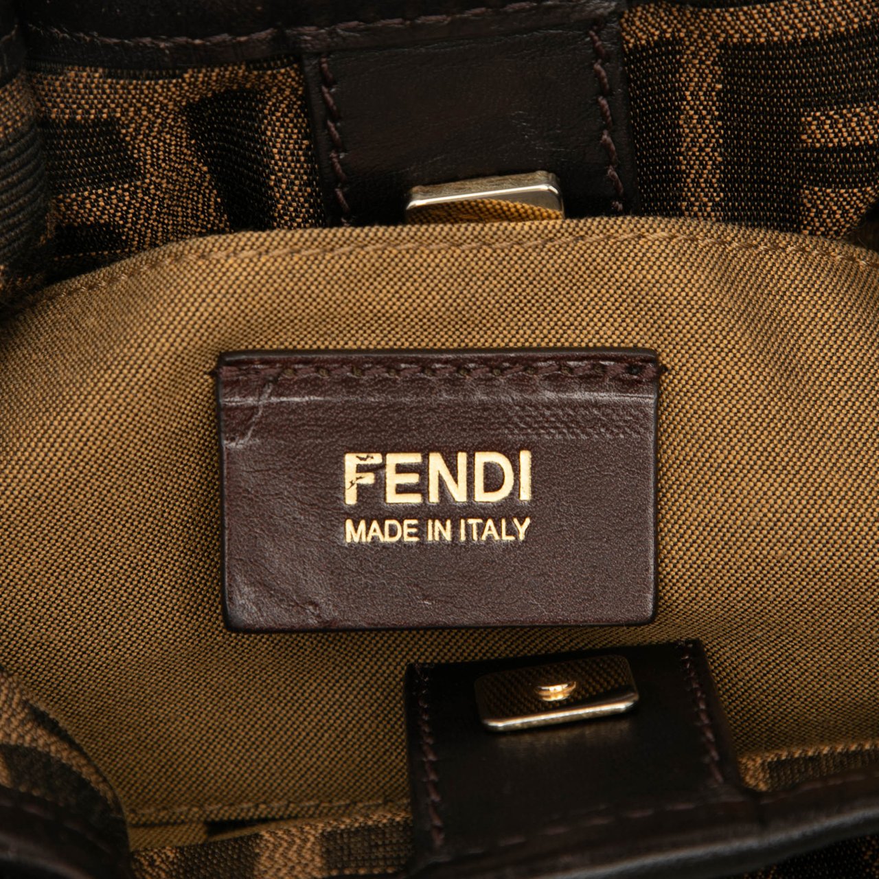Fendi Mini Zucca Canvas Chef Handbag Bruin