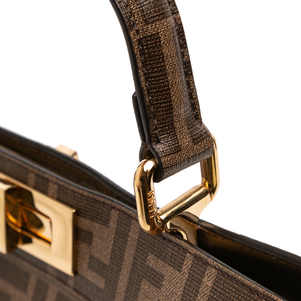 Fendi Antonio Lopez Medium Zucca Coated Canvas Peekaboo ISeeU Satchel Bruin