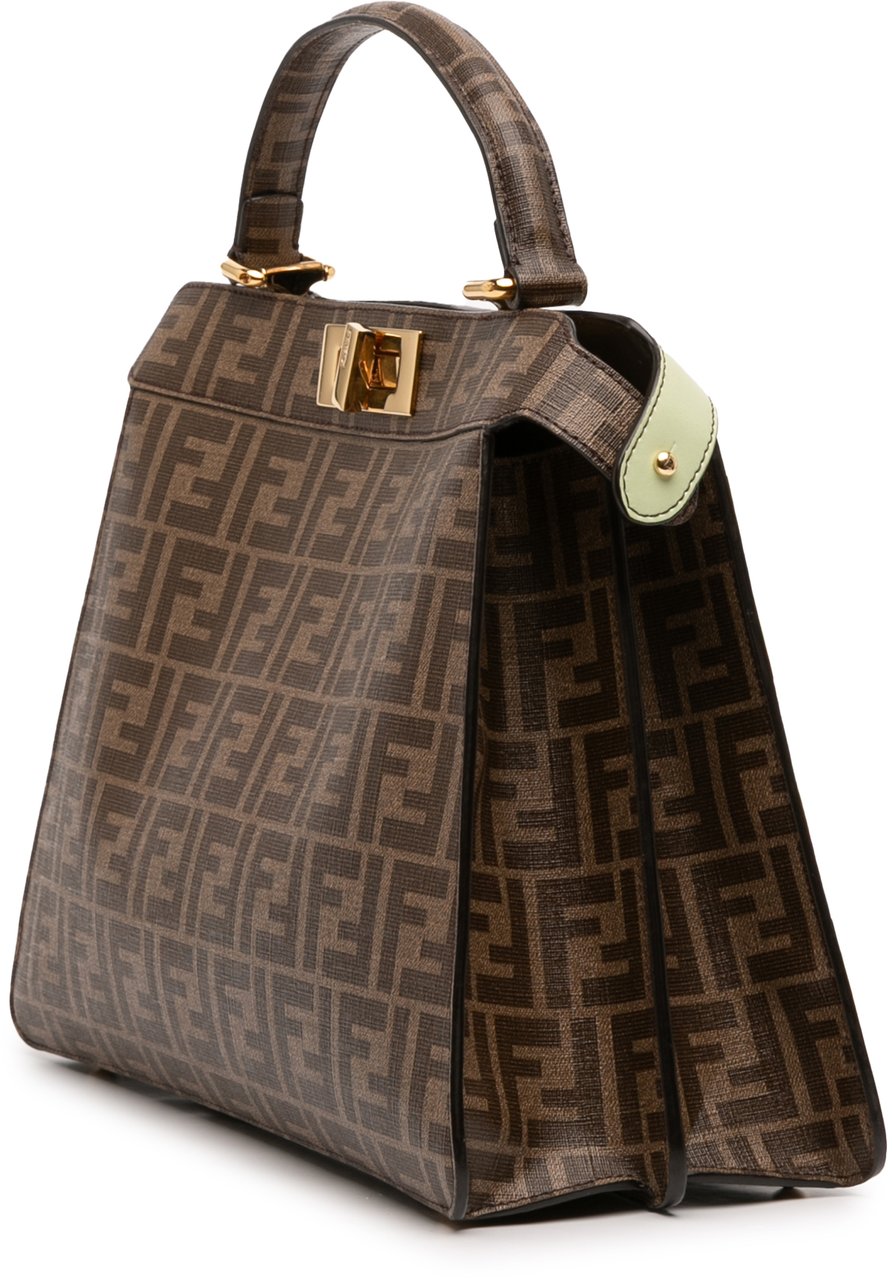 Fendi Antonio Lopez Medium Zucca Coated Canvas Peekaboo ISeeU Satchel Bruin