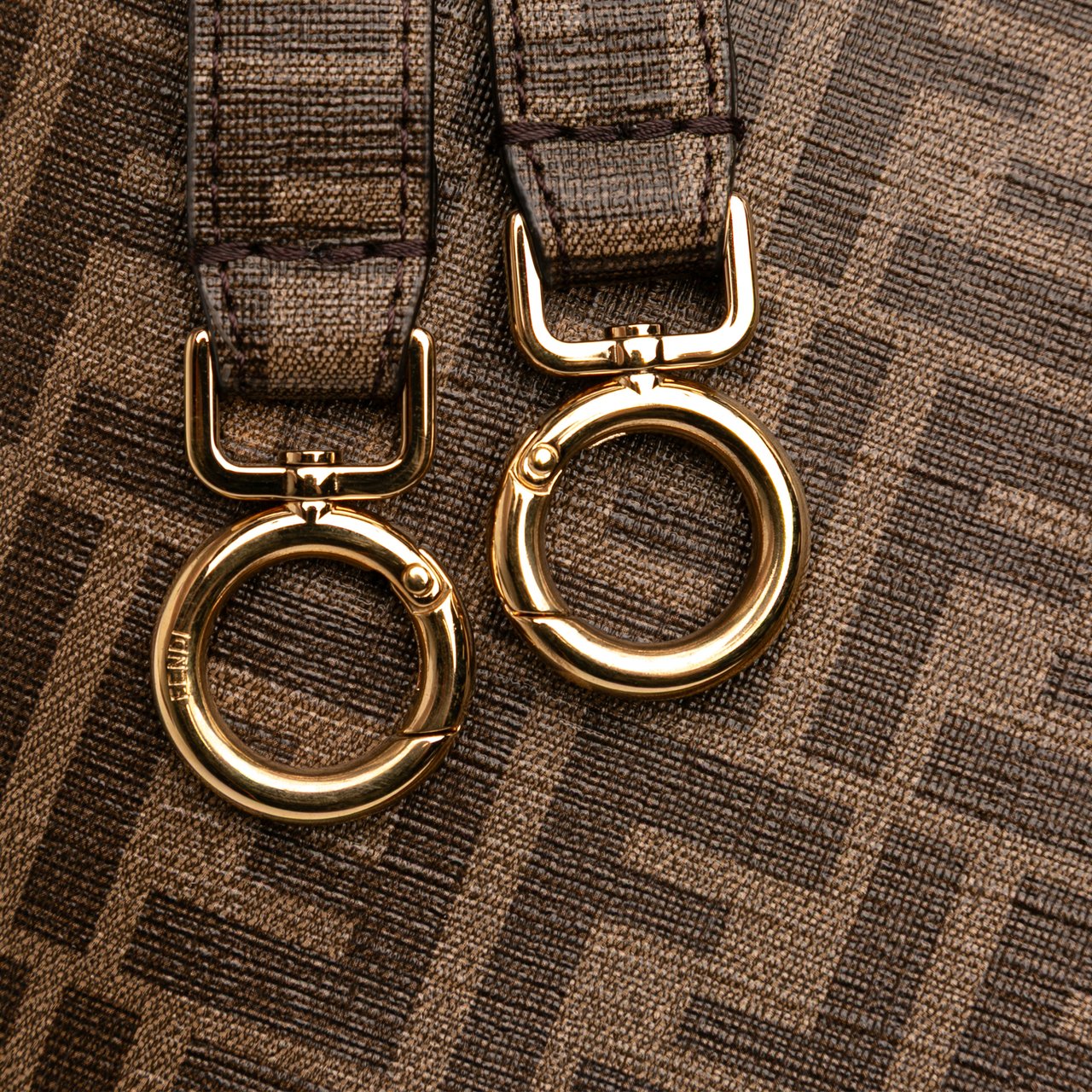 Fendi Antonio Lopez Medium Zucca Coated Canvas Peekaboo ISeeU Satchel Bruin