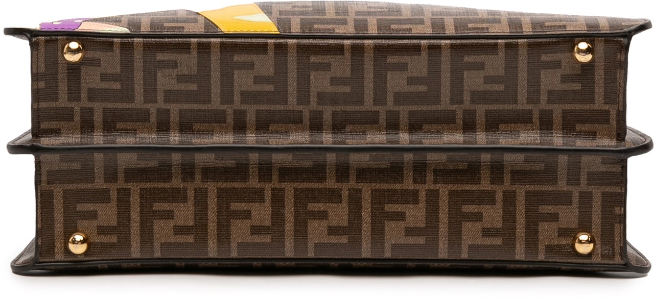 Fendi Antonio Lopez Medium Zucca Coated Canvas Peekaboo ISeeU Satchel Bruin