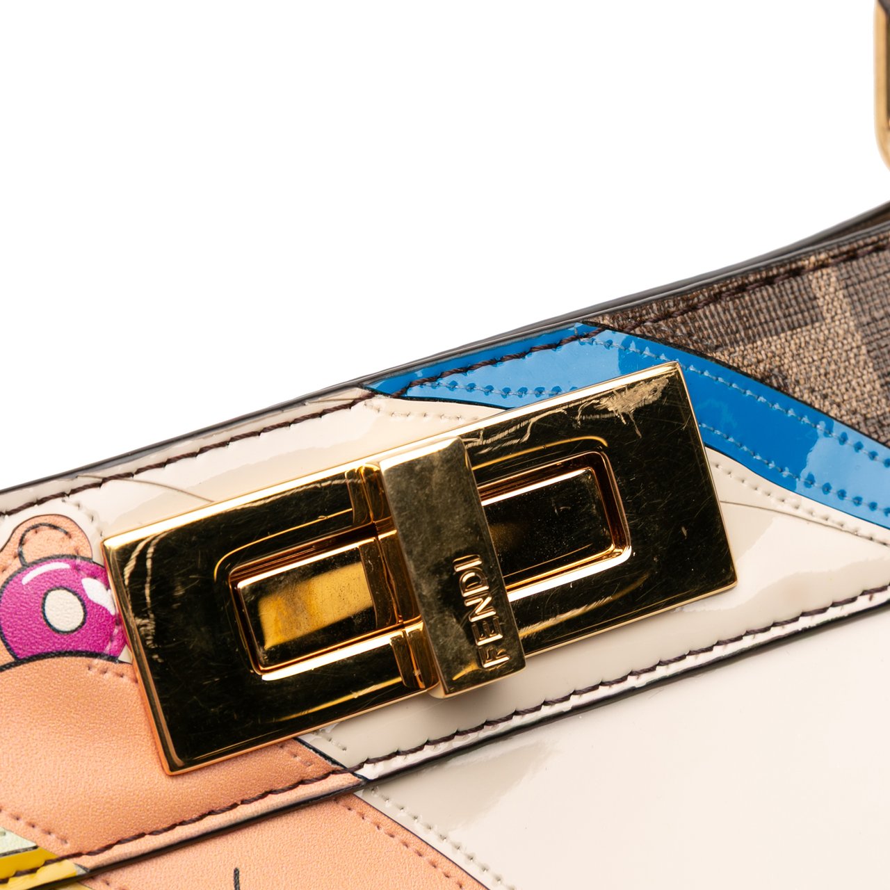 Fendi Antonio Lopez Medium Zucca Coated Canvas Peekaboo ISeeU Satchel Bruin