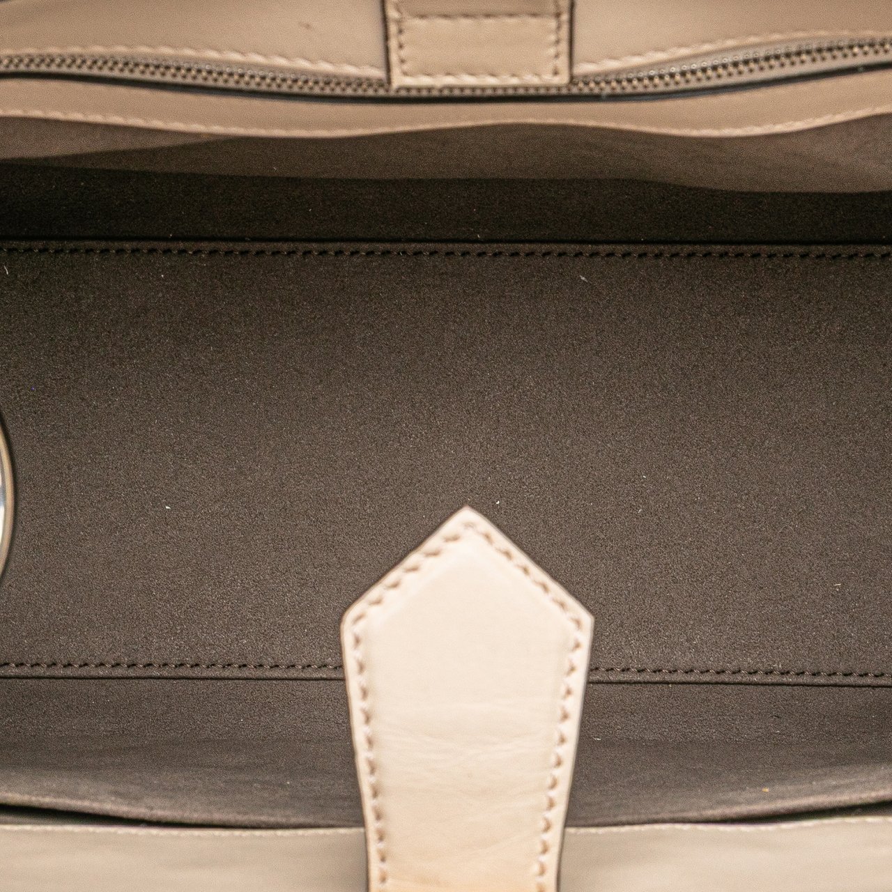 Fendi Small Bicolor Calfskin Whipstitch Runway Satchel Bruin