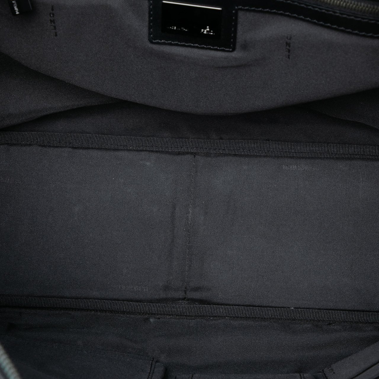 Fendi Zucchino Canvas Satchel Zwart