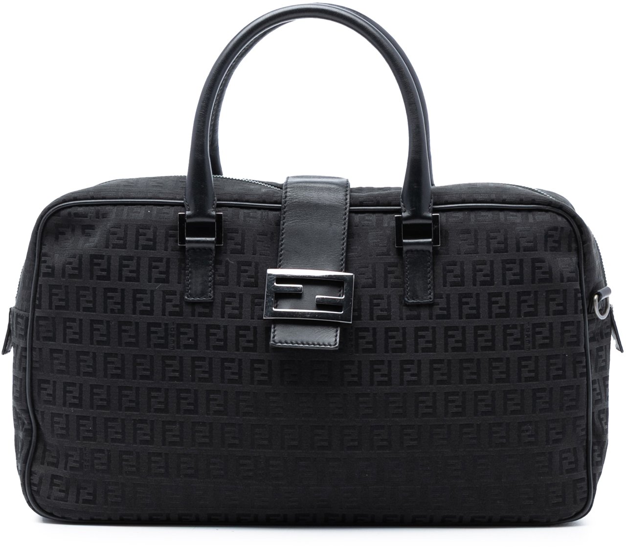 Fendi Zucchino Canvas Satchel Zwart