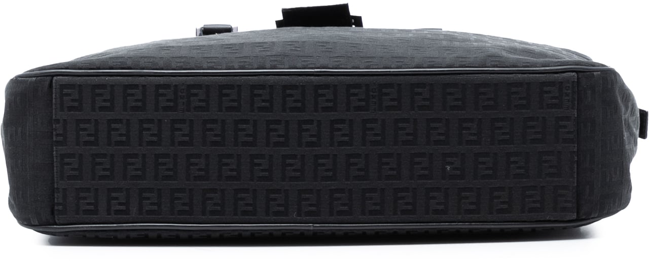 Fendi Zucchino Canvas Satchel Zwart