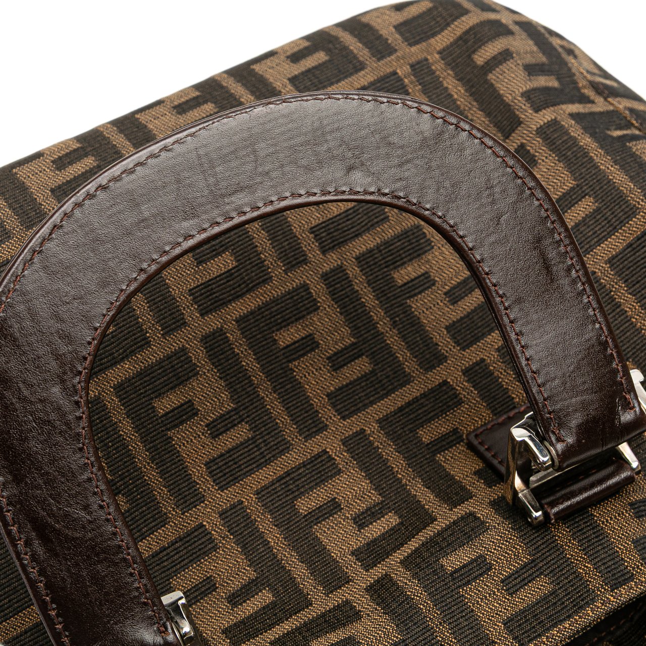 Fendi Small Zucca Canvas Twins Tote Bruin