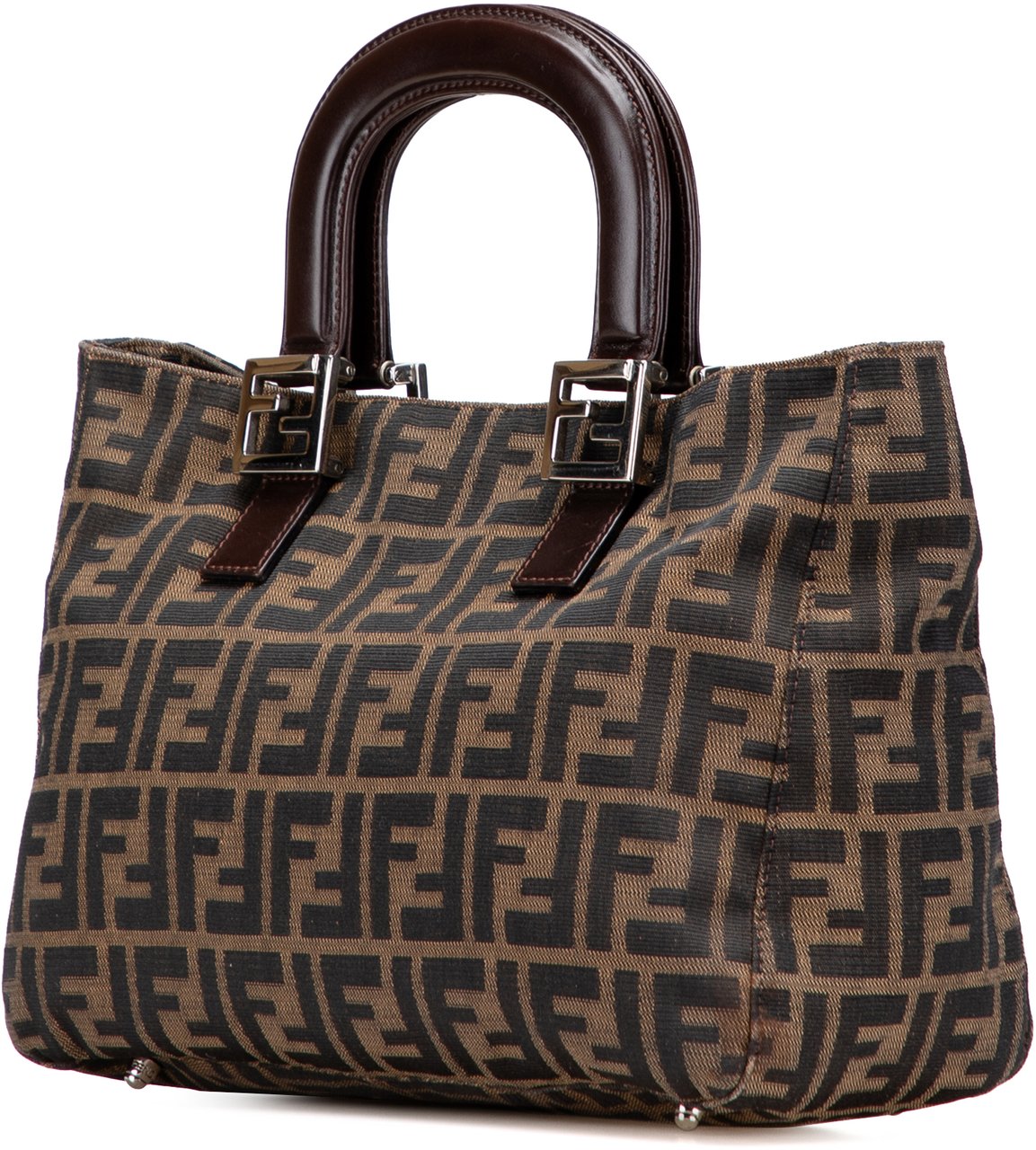Fendi Small Zucca Canvas Twins Tote Bruin