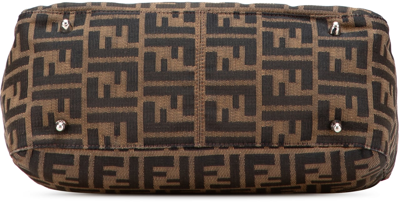 Fendi Small Zucca Canvas Twins Tote Bruin