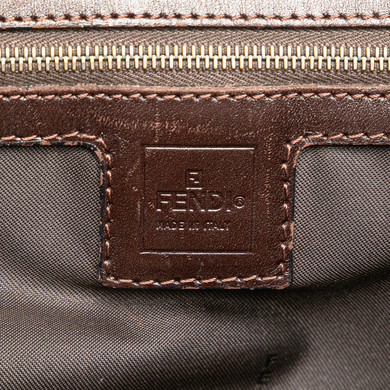 Fendi Small Zucca Canvas Twins Tote Bruin