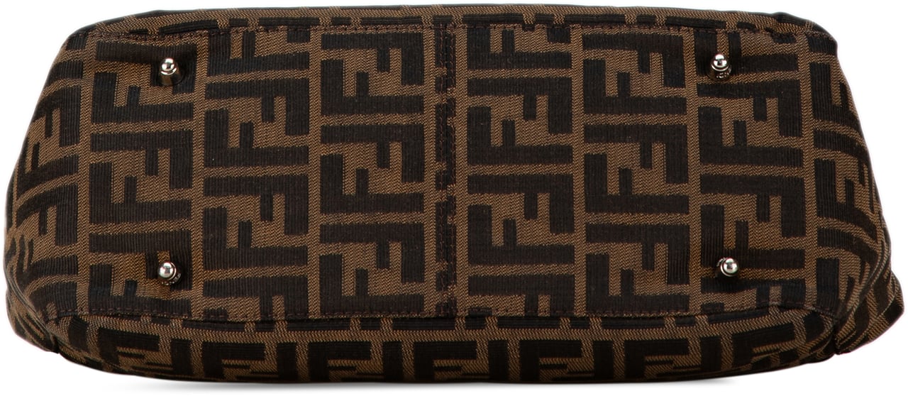 Fendi Small Zucca Canvas Twins Tote Bruin
