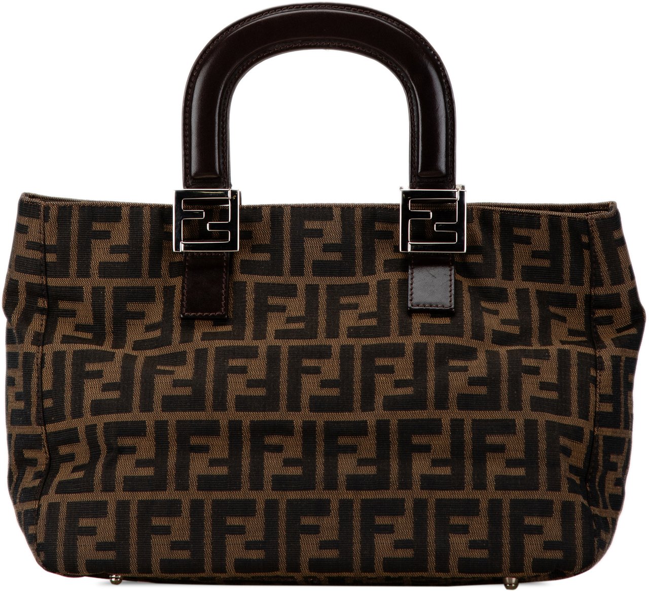 Fendi Small Zucca Canvas Twins Tote Bruin