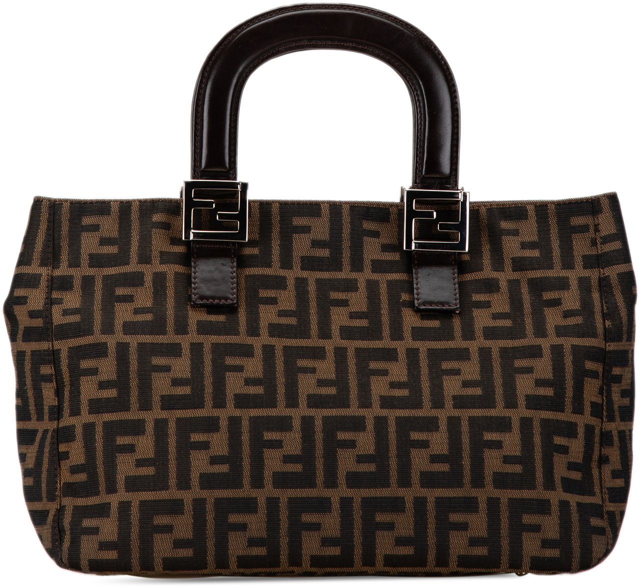 Fendi Small Zucca Canvas Twins Tote Bruin
