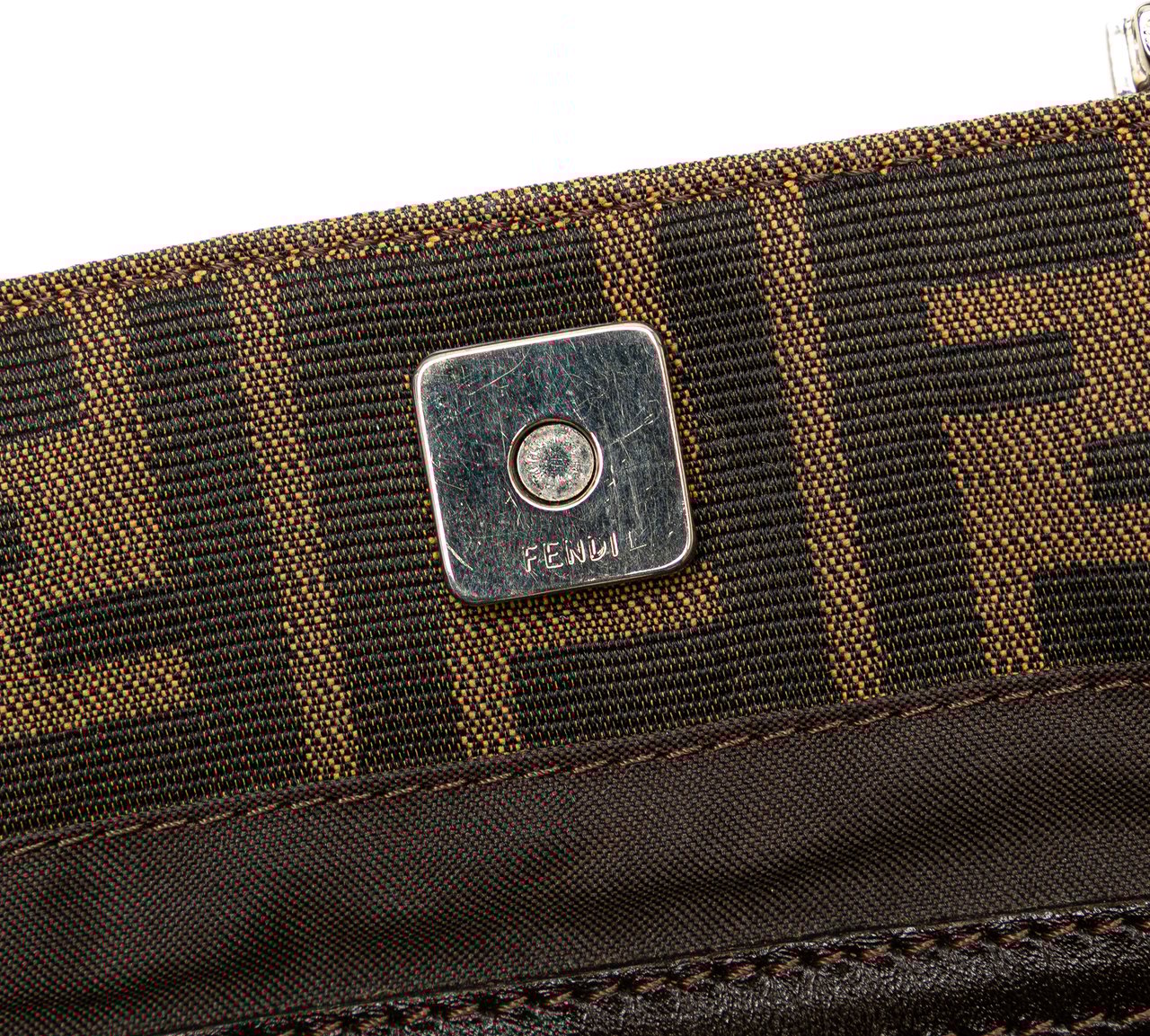 Fendi Small Zucca Canvas Twins Tote Bruin