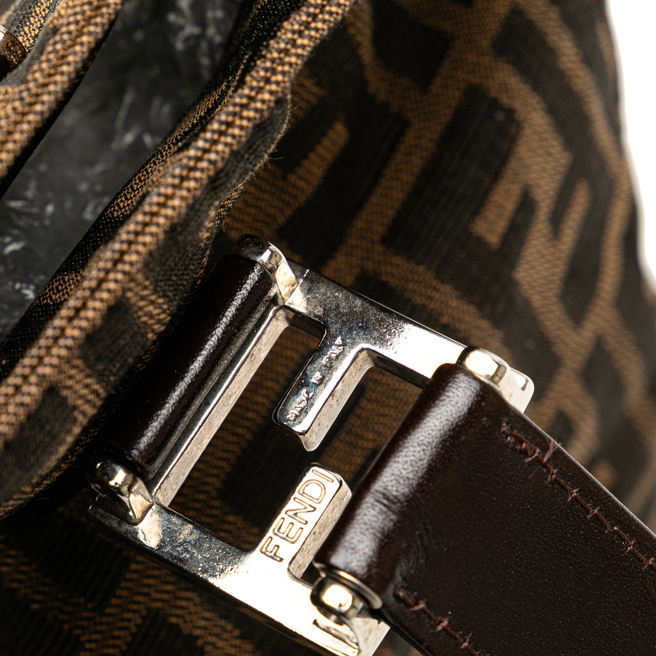 Fendi Small Zucca Canvas Twins Tote Bruin