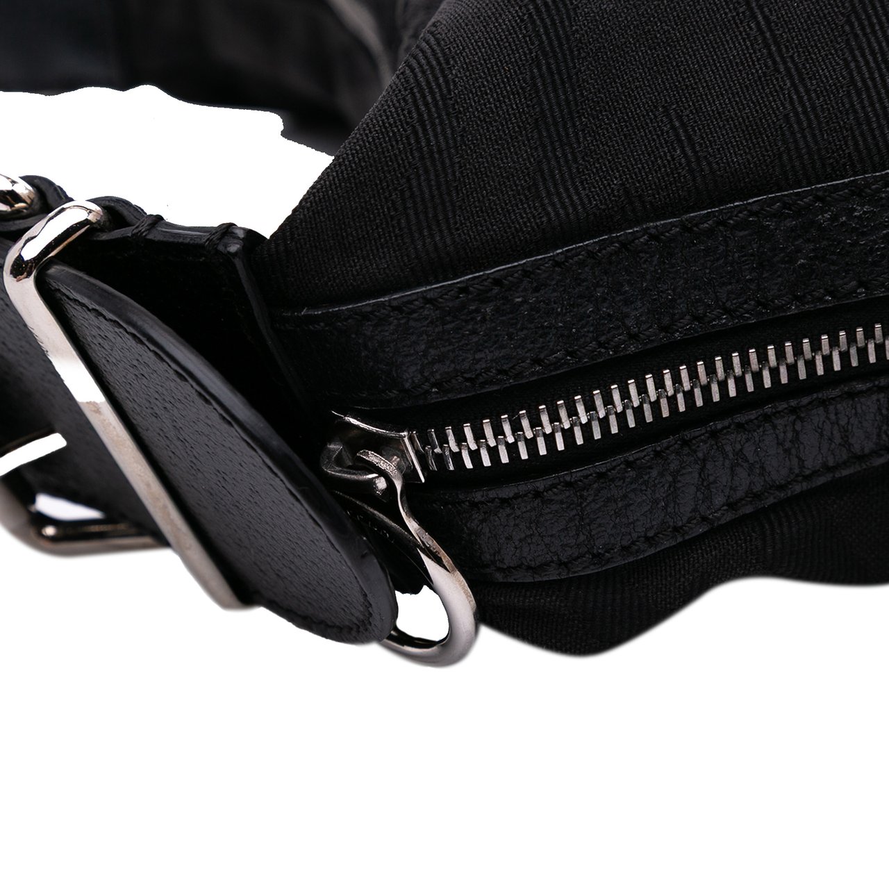 Fendi Zebra Print Canvas Oyster Hobo Zwart