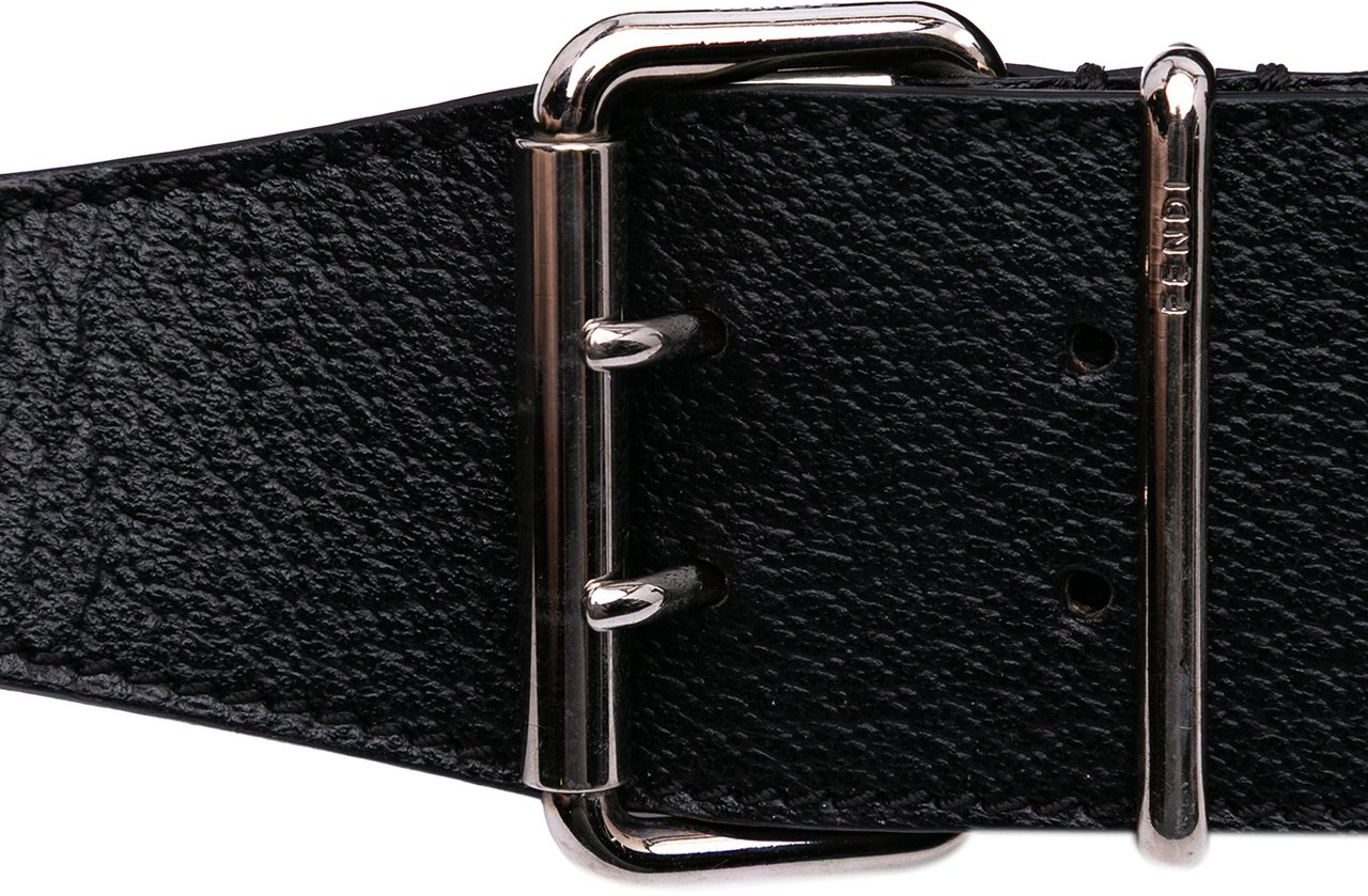 Fendi Zebra Print Canvas Oyster Hobo Zwart