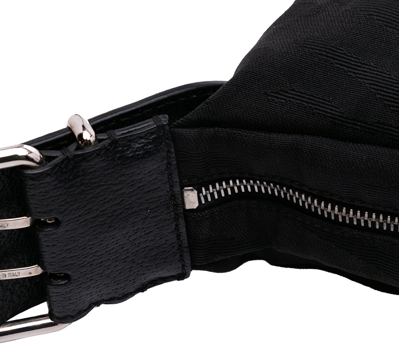 Fendi Zebra Print Canvas Oyster Hobo Zwart