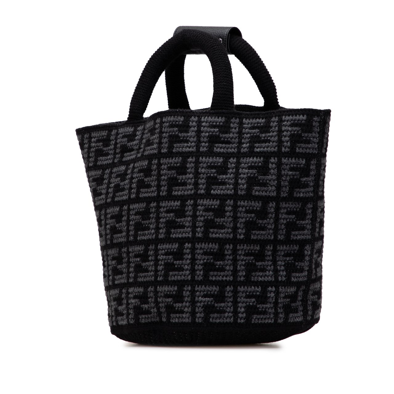 Fendi Large Zucca Cashmere Shopper Tote Zwart