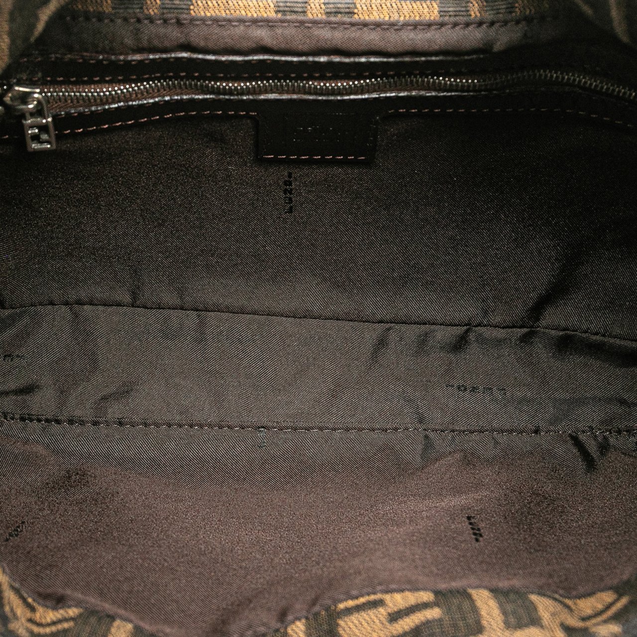 Fendi Zucca Canvas Shoulder Bag Bruin