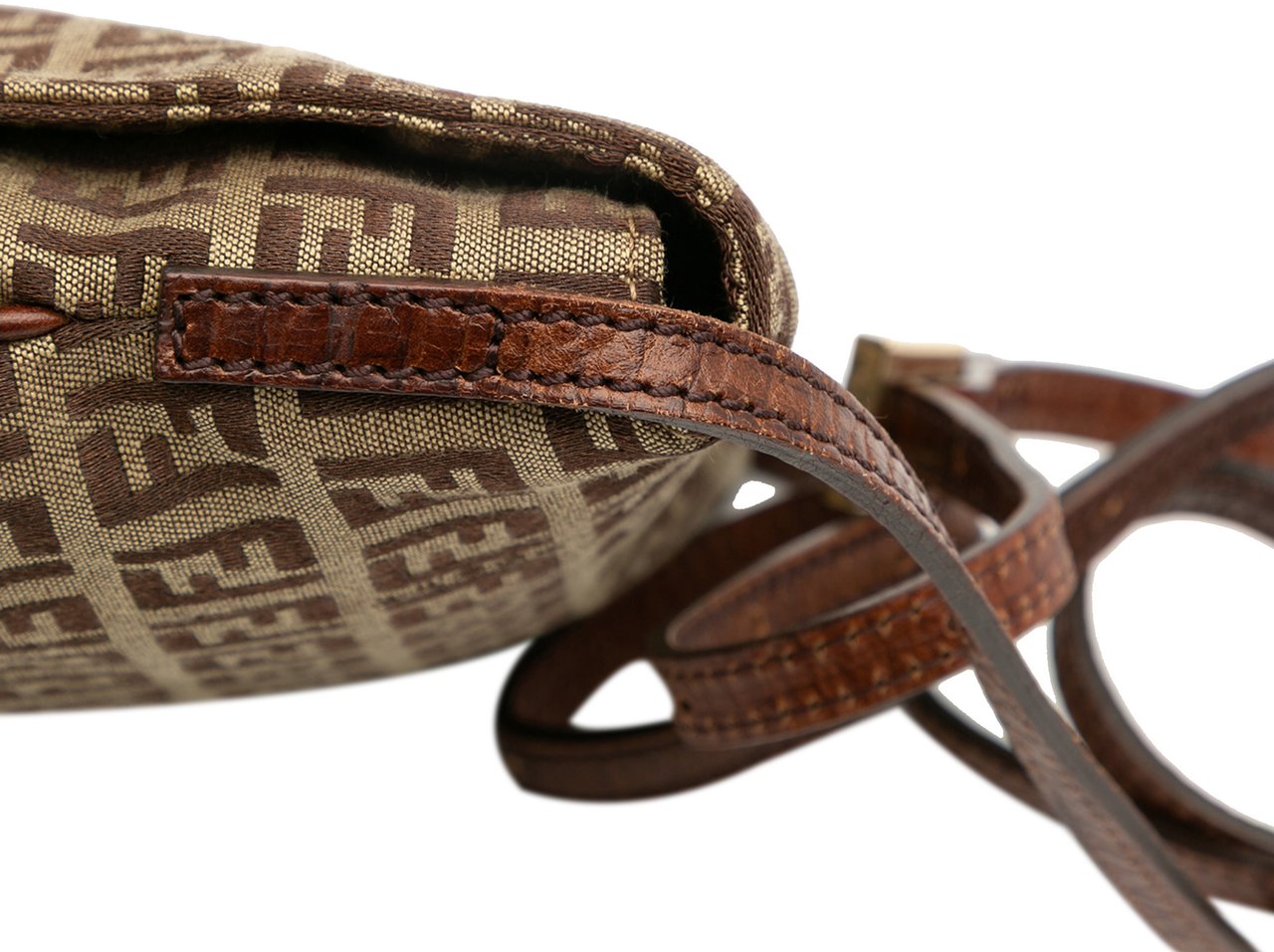 Fendi Zucchino Canvas Crossbody Bruin