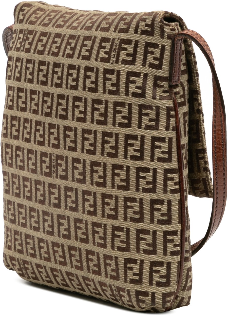 Fendi Zucchino Canvas Crossbody Bruin