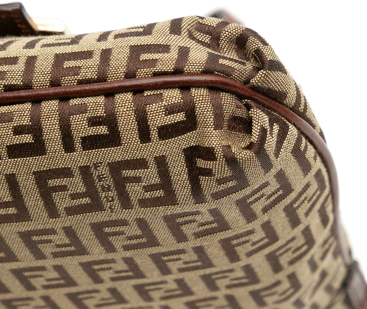 Fendi Zucchino Canvas Crossbody Bruin