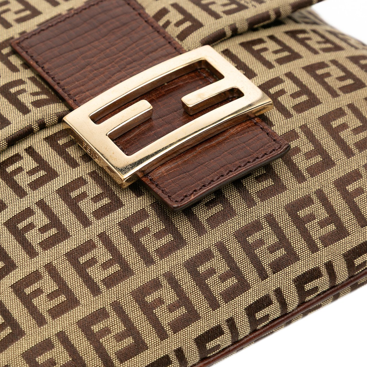 Fendi Zucchino Canvas Crossbody Bruin