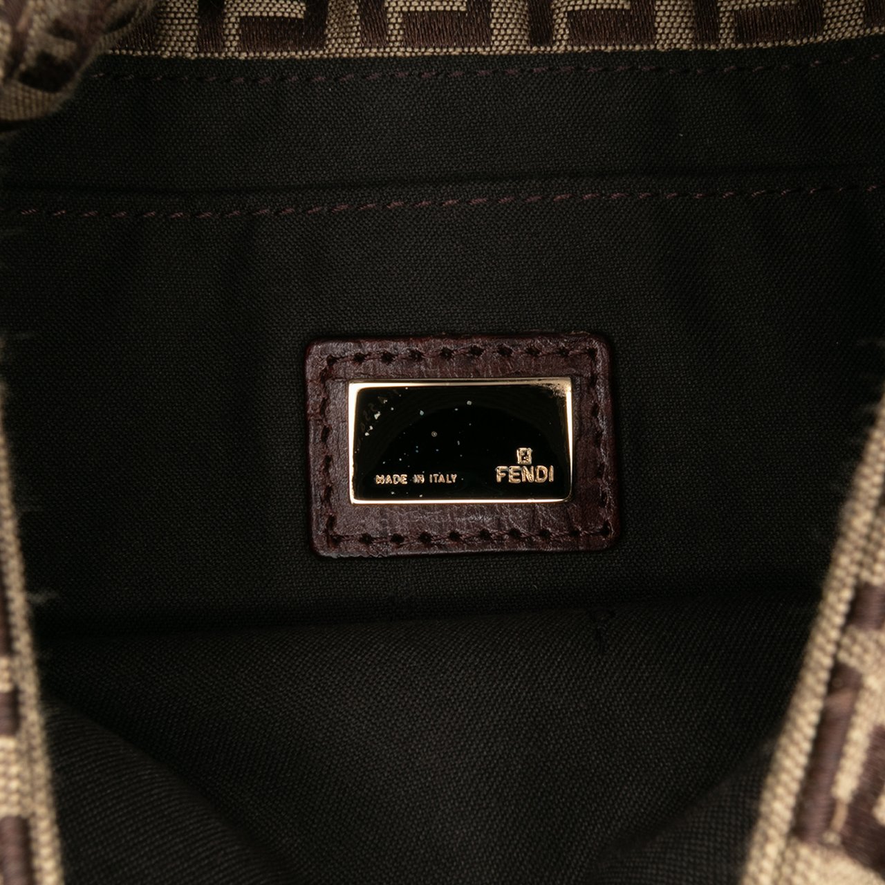 Fendi Zucchino Canvas Crossbody Bruin